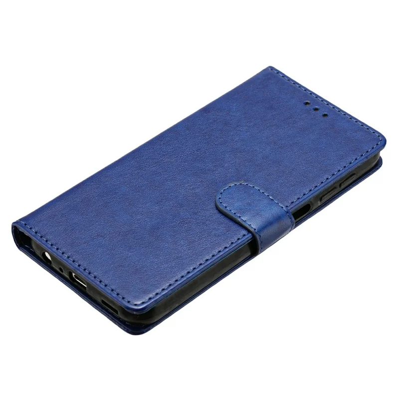 Leer telefoonhoesje met portemonnee- en standaardfunctie en handige riem voor iPhone 14 - Blauw