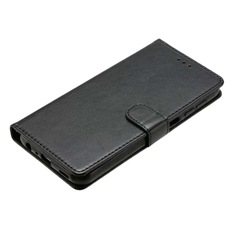 For iPhone 14 Plus Leather Phone Case Wallet Stand Cover with Handy Strap - Black
