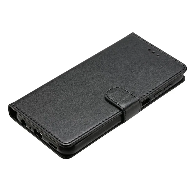 Leer telefoonhoesje met portemonnee- en standaardfunctie en handige riem voor iPhone 15 Pro Max - Zwart