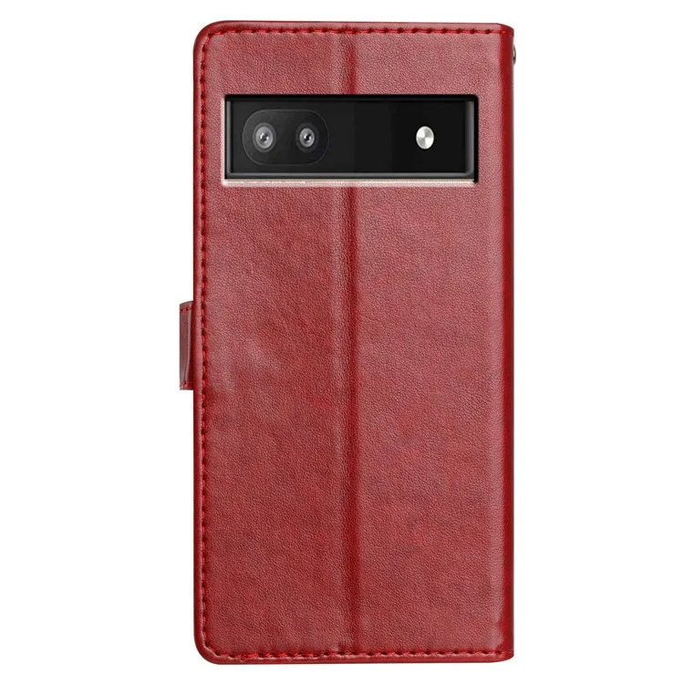 Per Google Pixel 8a Leather Phone Case Coperchio Del Portafoglio Con Cinturino Pratico - Rosso