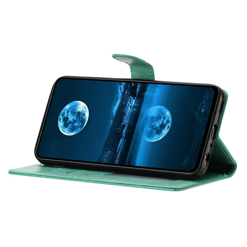 For Honor 200 5G Leather Phone Case Wallet Stand Cover with Handy Strap - Green