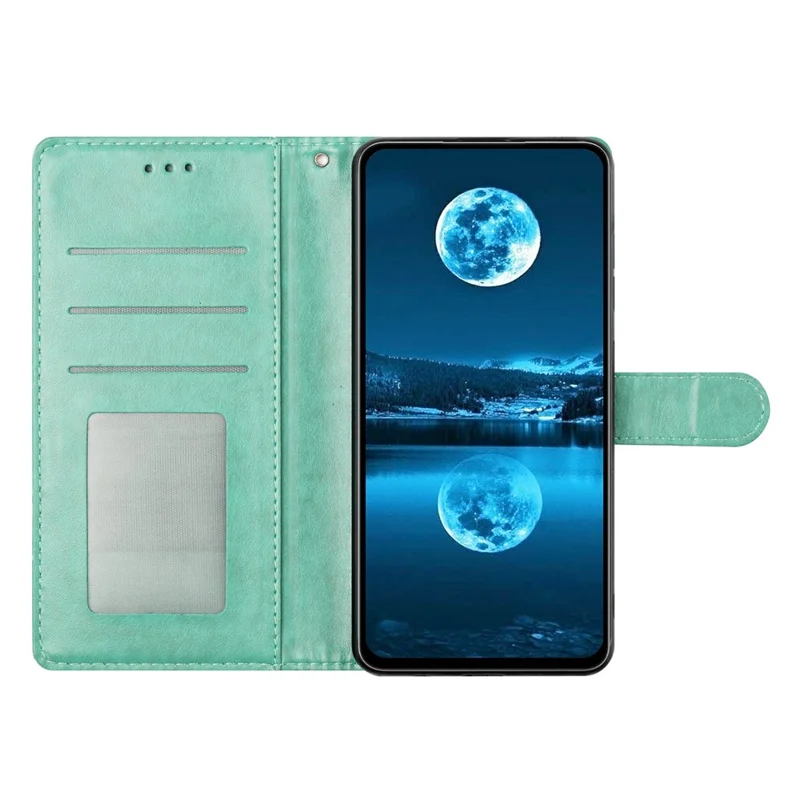 For Honor 200 5G Leather Phone Case Wallet Stand Cover with Handy Strap - Green