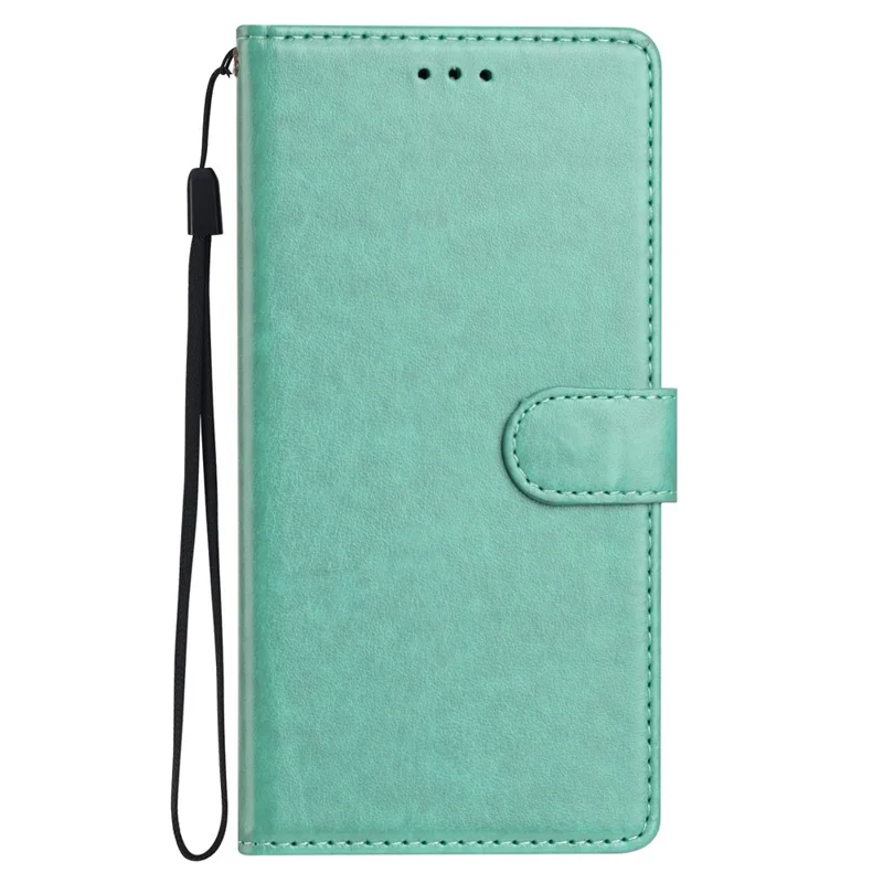 For Honor 200 5G Leather Phone Case Wallet Stand Cover with Handy Strap - Green