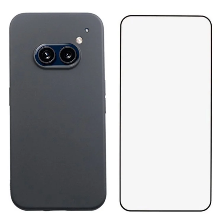 WANLONFENG MS Series for Nothing Phone (2a) TPU Case Matte Cover with Screen Film (Big Lens Hole)