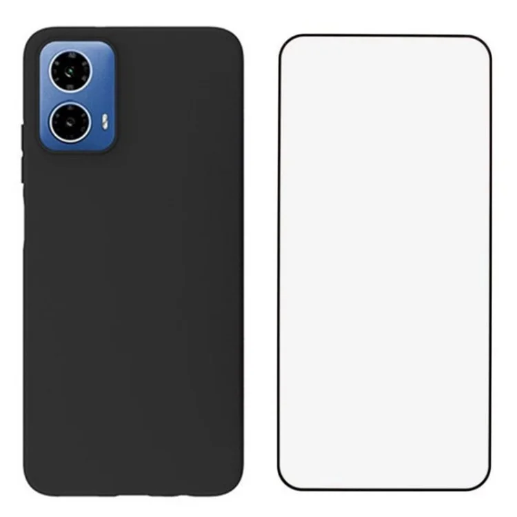 Serie Wanlonfeng MS Para Motorola Moto G45 5G / G34 5G Case TPU Cubierta Mate Con Película de Pantalla (agujero de Lente Grande)