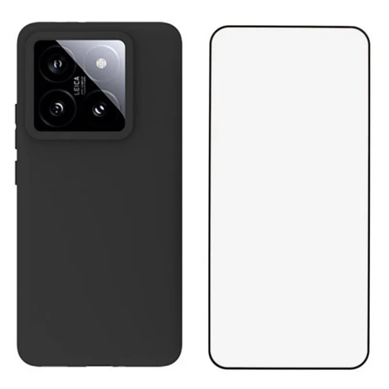 WANLONFENG MS Series for Xiaomi 14T Pro TPU Case Matte Cover with Screen Film (Big Lens Hole)