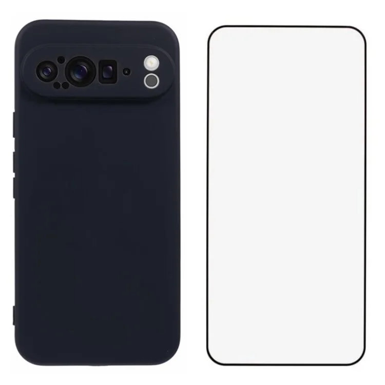 Serie Wanlonfeng RB2 Para Google Pixel 9 Pro XL Case TPU Telephip Cover With Screen Protector - Negro
