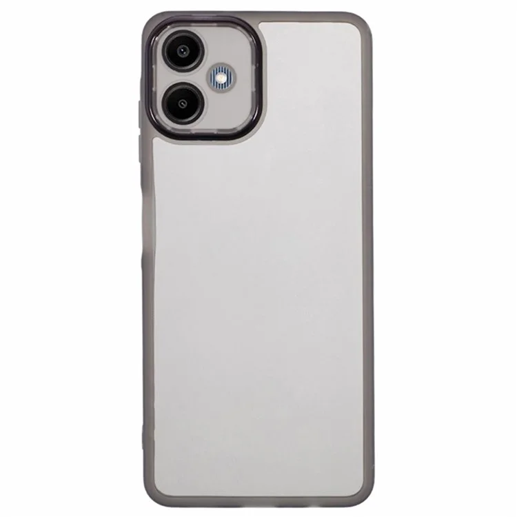 WANLONFENG DKSM Series for Samsung Galaxy A06 4G TPU Case Electroplated Frame with Tempered Glass - Transparent Black