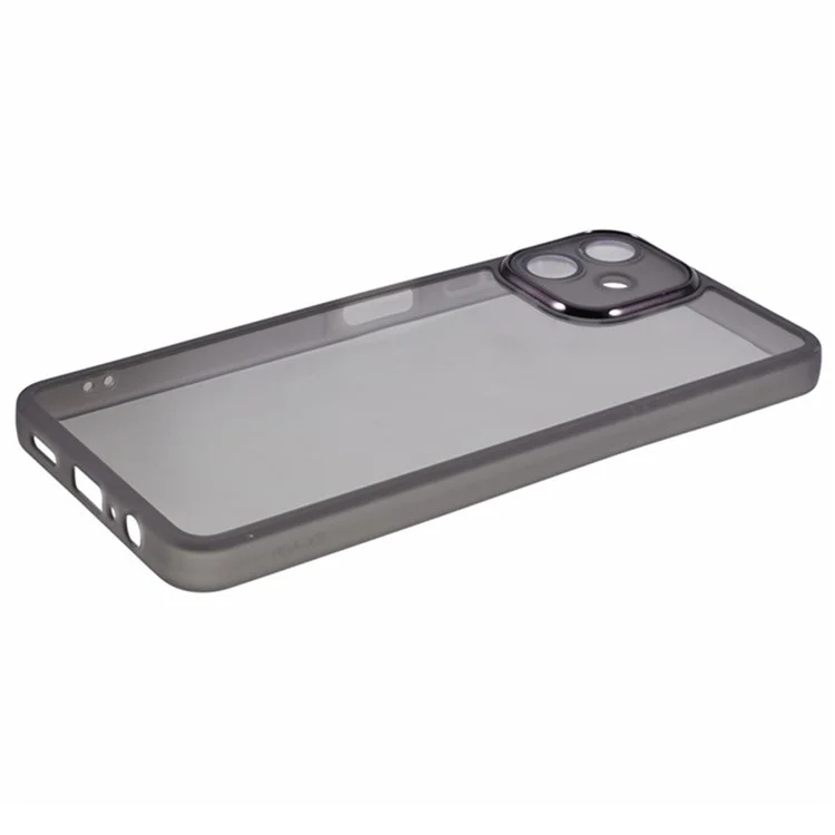 WANLONFENG DKSM Series for Samsung Galaxy A06 4G TPU Case Electroplated Frame with Tempered Glass - Transparent Black