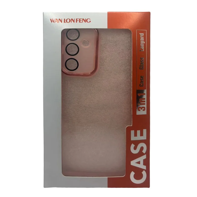 WANLONFENG DKSM Series for Samsung Galaxy A16 5G / A16 4G TPU Case Electroplated Frame with Tempered Glass - Transparent White