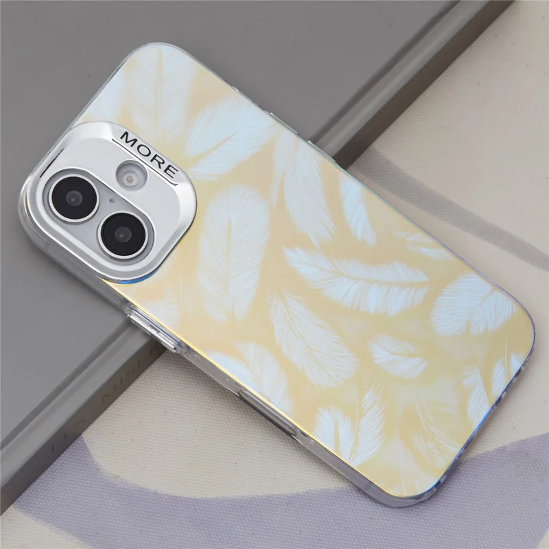 Per iPhone 16 Case Silicone+PC IMD Texture Laser Opaco Custodia Telefonica - AK1