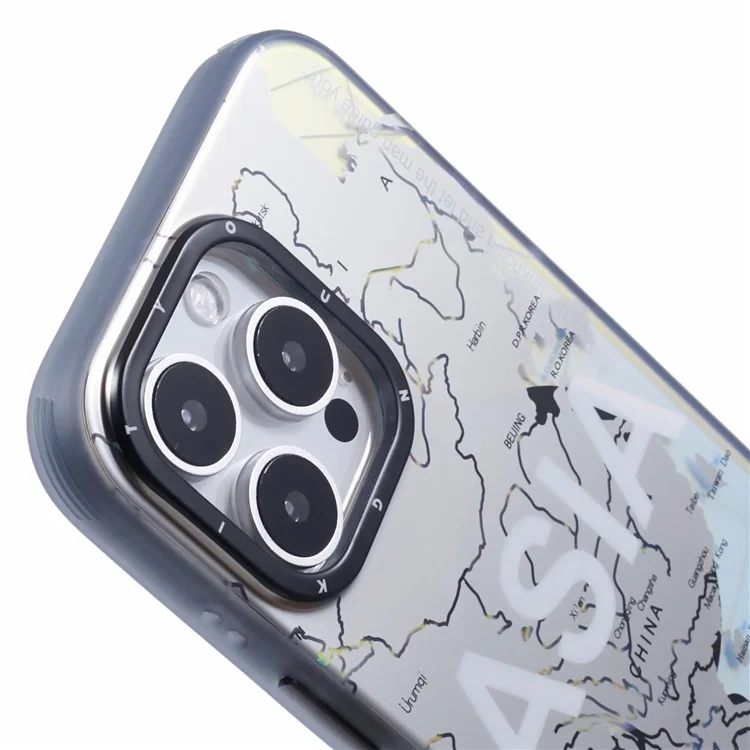 Youngkit Global Series Für Iphone 16 Pro Magnetic Case IMD Map Design PC+TPU -telefonabdeckung - Aisa