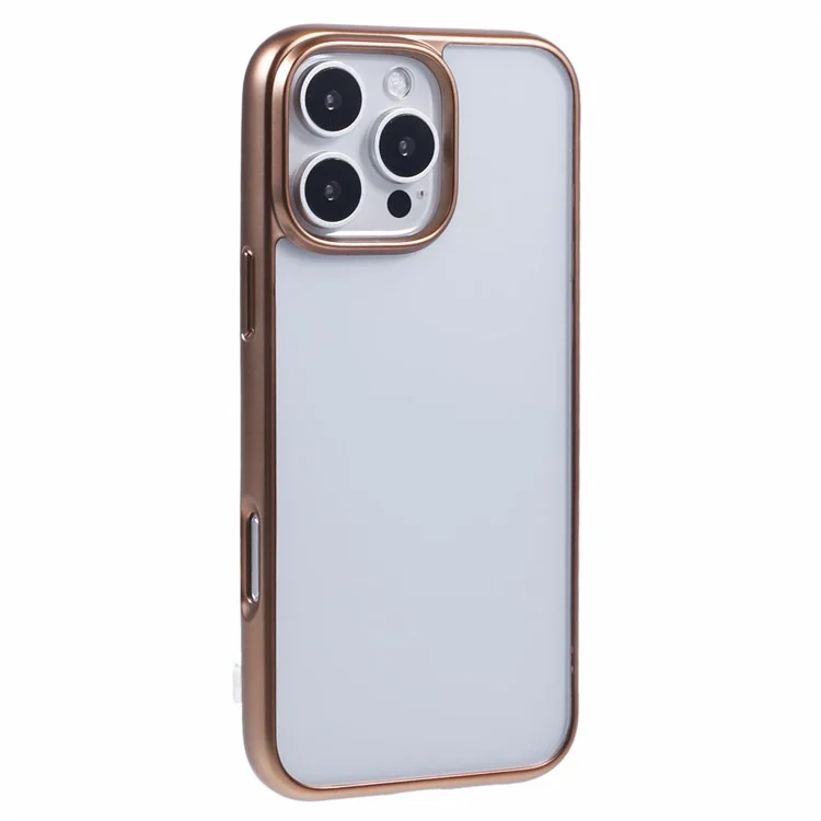KIGC Ice Silk Series Pour Iphone 16 Pro Case Tpu + pc Electroplasting Téléphone Couverture - or