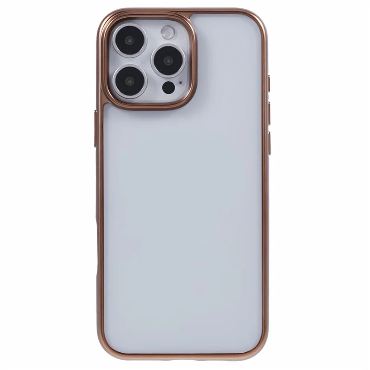 KIGC Ice Silk Series Pour Iphone 16 Pro Case Tpu + pc Electroplasting Téléphone Couverture - or