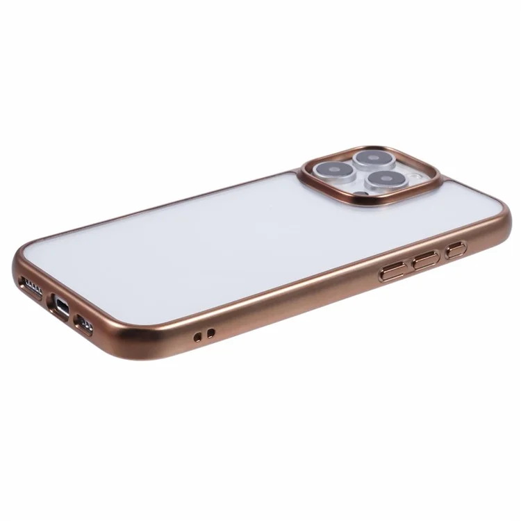 KIGC Ice Silk Series Pour Iphone 16 Pro Case Tpu + pc Electroplasting Téléphone Couverture - or