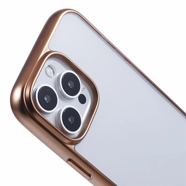 KIGC Ice Silk Series Pour Iphone 16 Pro Case Tpu + pc Electroplasting Téléphone Couverture - or