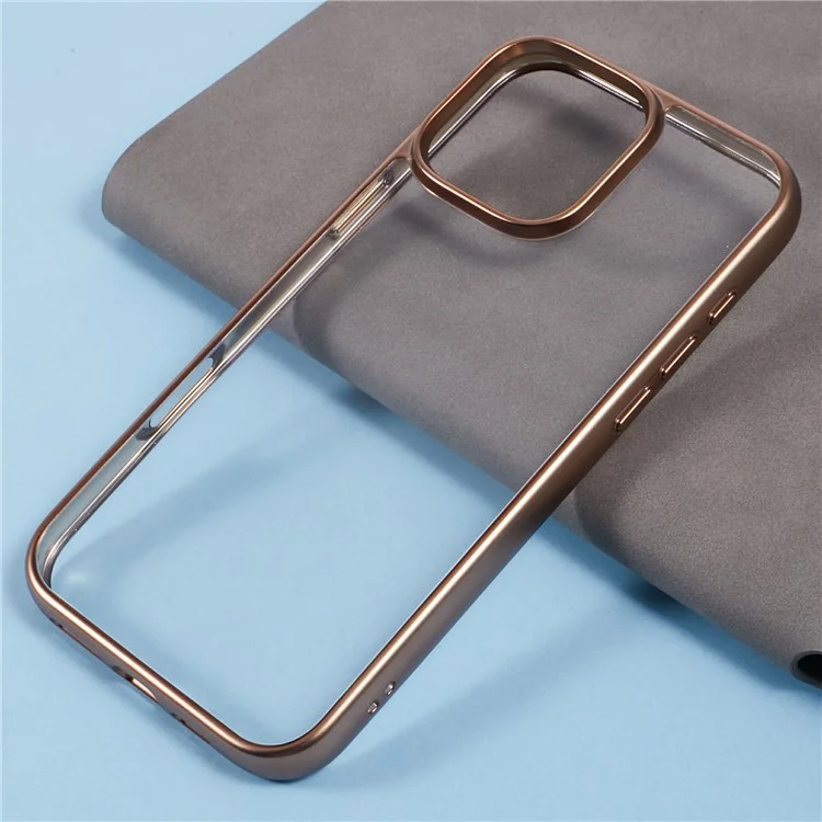 KIGC Ice Silk Series Pour Iphone 16 Pro Case Tpu + pc Electroplasting Téléphone Couverture - or