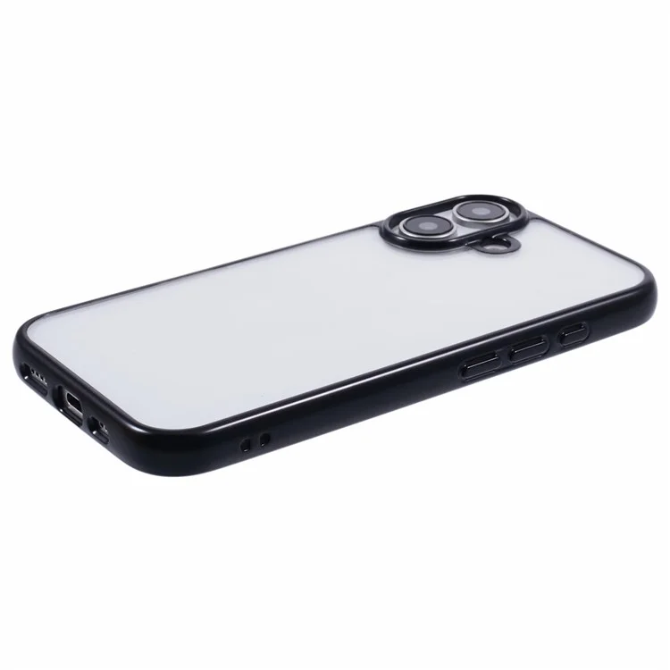 KIGC Ice Silk Series Pour Iphone 16 Case Tpu + pc Electroplasting Téléphone Cover - Noir