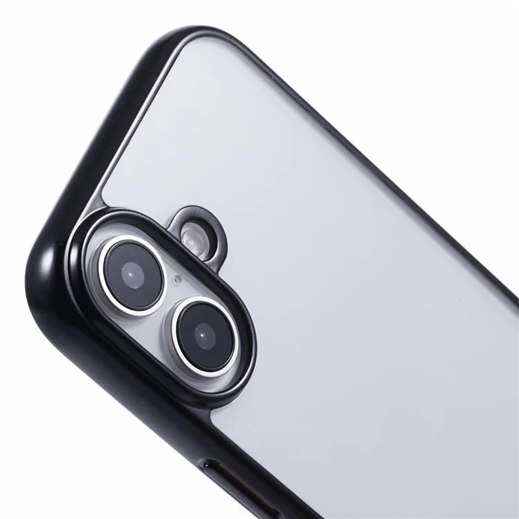 KIGC Ice Silk Series Pour Iphone 16 Case Tpu + pc Electroplasting Téléphone Cover - Noir