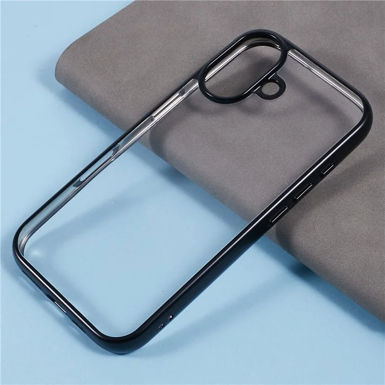 KIGC Ice Silk Series Pour Iphone 16 Case Tpu + pc Electroplasting Téléphone Cover - Noir