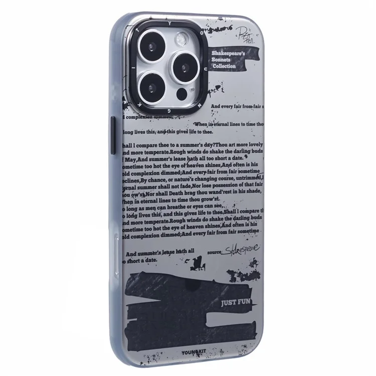 YOUNGKIT Literary Series for iPhone 16 Pro Magnetic Case IMD TPU Phone Cover - Shakespeare