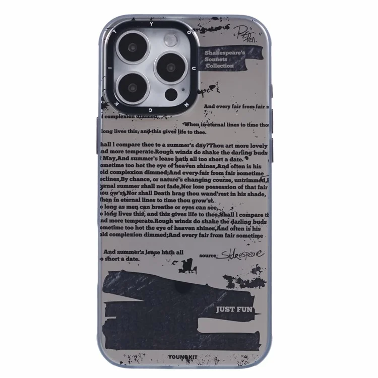 YOUNGKIT Literary Series for iPhone 16 Pro Magnetic Case IMD TPU Phone Cover - Shakespeare