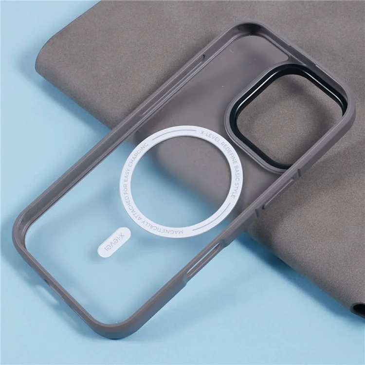le Niveau x Pour L'iphone 16 Pro Max Case Compatible Avec Magsafe pc + Tpu Matte Téléphone - Gris