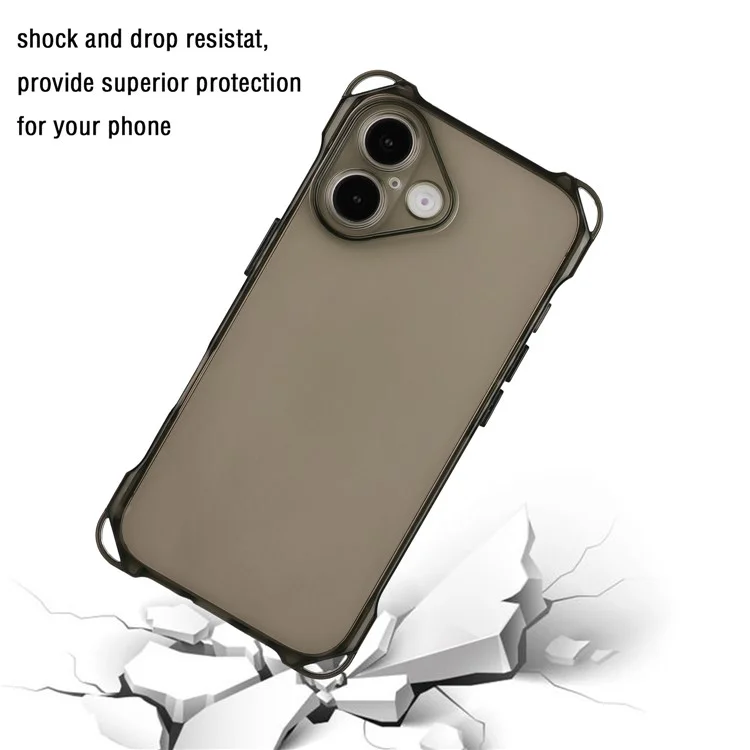 Pour Iphone 16 Plus TPU Case à Quatre Couvertures Arrière à L'épreuve de L'angle - Noir