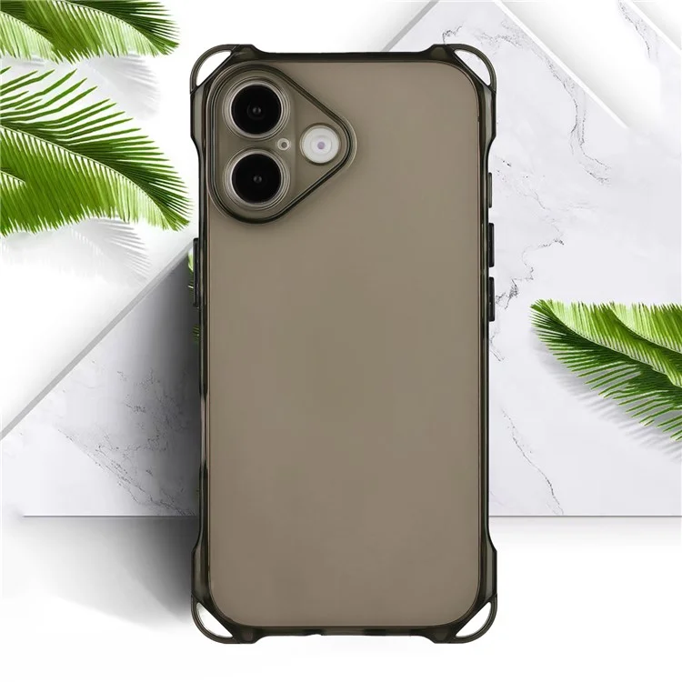 Pour Iphone 16 Plus TPU Case à Quatre Couvertures Arrière à L'épreuve de L'angle - Noir