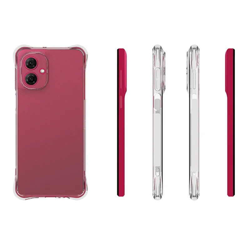 Para Motorola Moto G55 5G Funda Transparente Flexible Cubierta de Teléfono de TPU de 2.0 mm