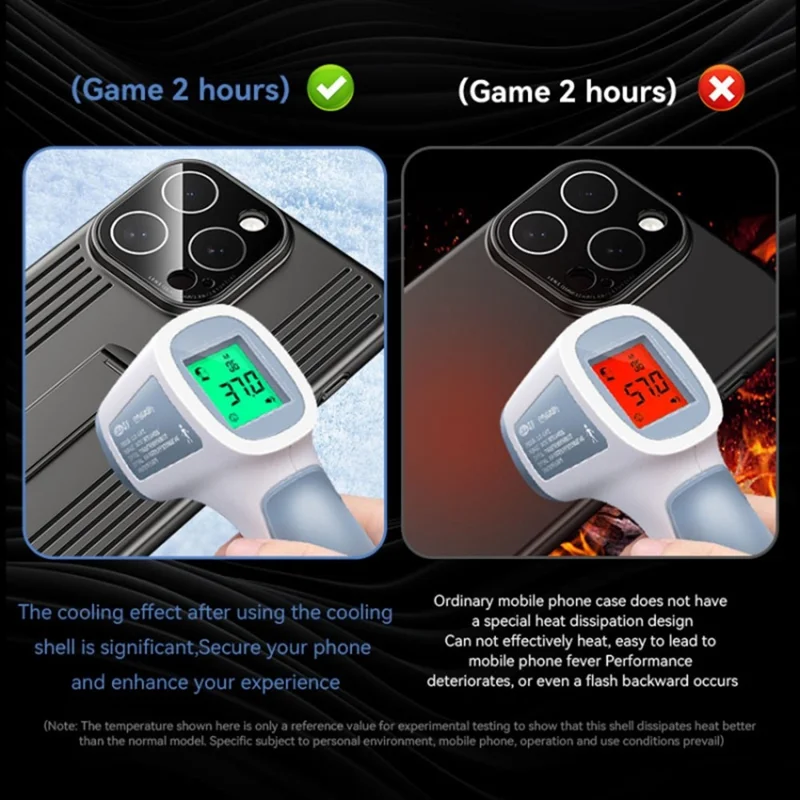 Для Iphone 16 Pro Max Case Heat Dissipation Kickstand Pcone Cope Cope Cope Встроенная Пленка Стеклянной Линзы - Черный