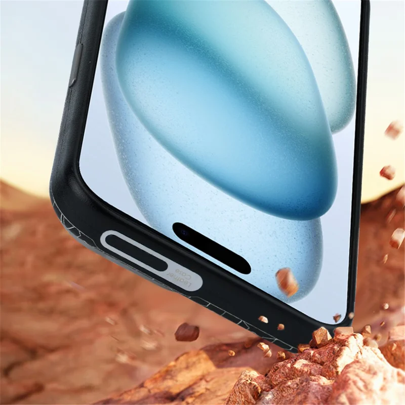 Для Iphone 16 Pro Case, Совместимый с Magsafe Anti-Drop Pu+tpu. Геометрический Шаблон Телефона Tpu - Синий