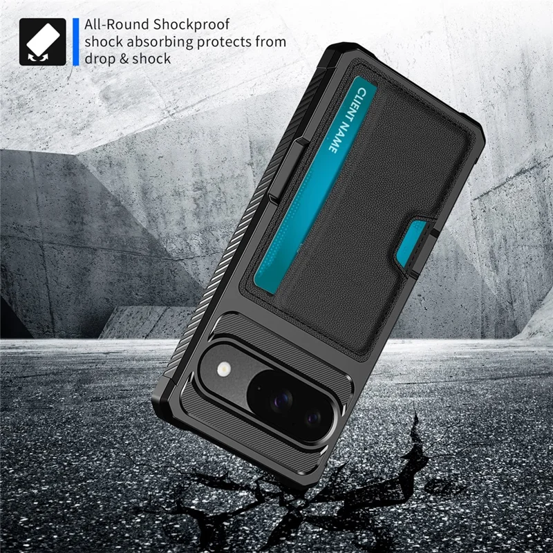 ZM02 For Google Pixel 9 Pro  /  9 Case Card Slot Leather+TPU Defender Phone Cover