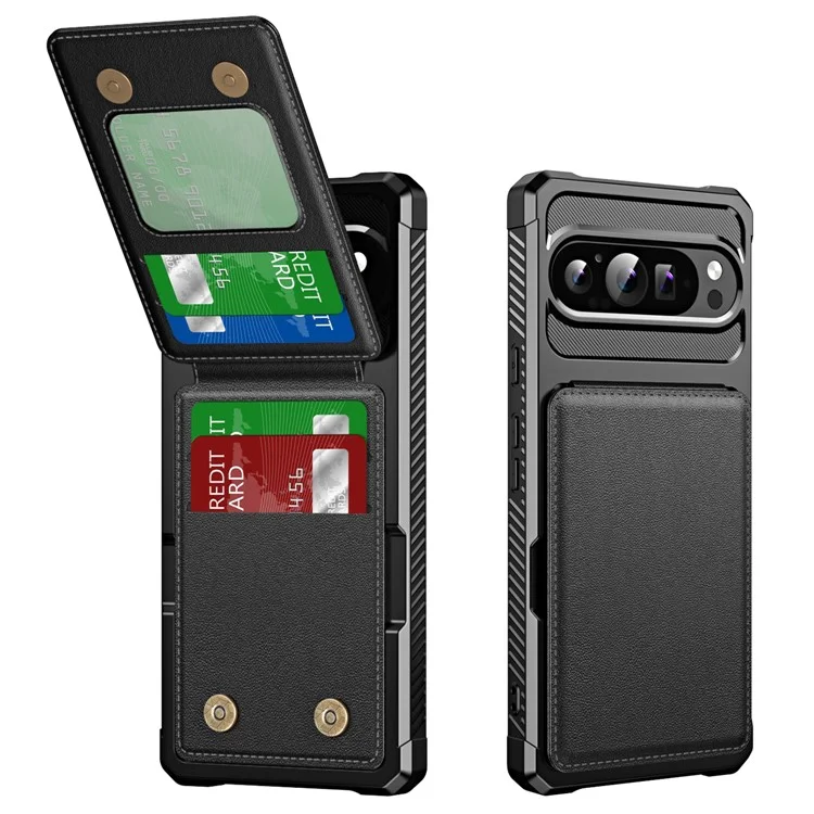 ZM11 Для Google Pixel 9 Pro XL Case Card Card Card Card Card Pu+tpu Cople Cople - Черный