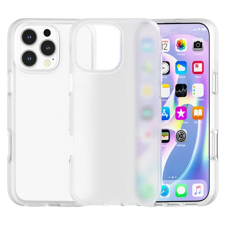 Für iPhone 16 Pro Max Case TPU + PC Matte Transluzente Telefonrückabdeckung - Weiß