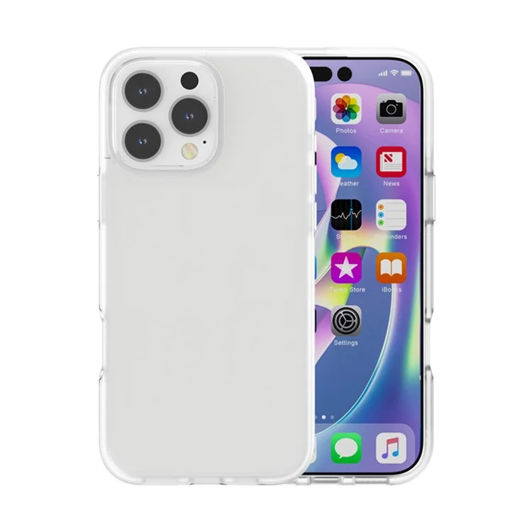 Für iPhone 16 Pro Max Case TPU + PC Matte Transluzente Telefonrückabdeckung - Weiß