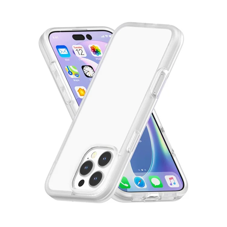 Für iPhone 16 Pro Max Case TPU + PC Matte Transluzente Telefonrückabdeckung - Weiß