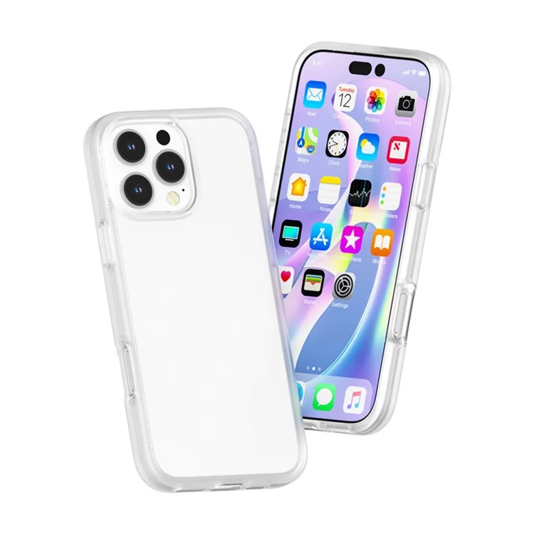 Für iPhone 16 Pro Max Case TPU + PC Matte Transluzente Telefonrückabdeckung - Weiß