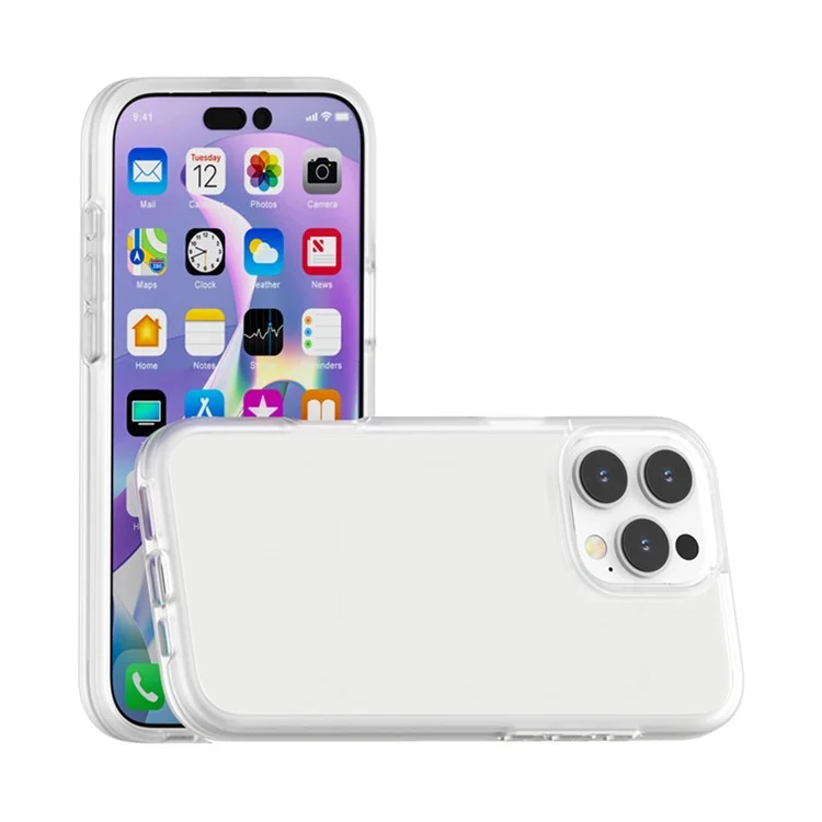 Für iPhone 16 Pro Max Case TPU + PC Matte Transluzente Telefonrückabdeckung - Weiß