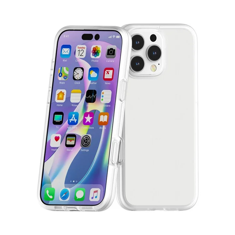 Für iPhone 16 Pro Max Case TPU + PC Matte Transluzente Telefonrückabdeckung - Weiß