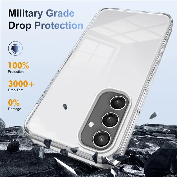 Для Samsung Galaxy S24 Clear Phone Case Tpu PC Antiplip Drop-защищенная Задняя Крышка - Прозрачный