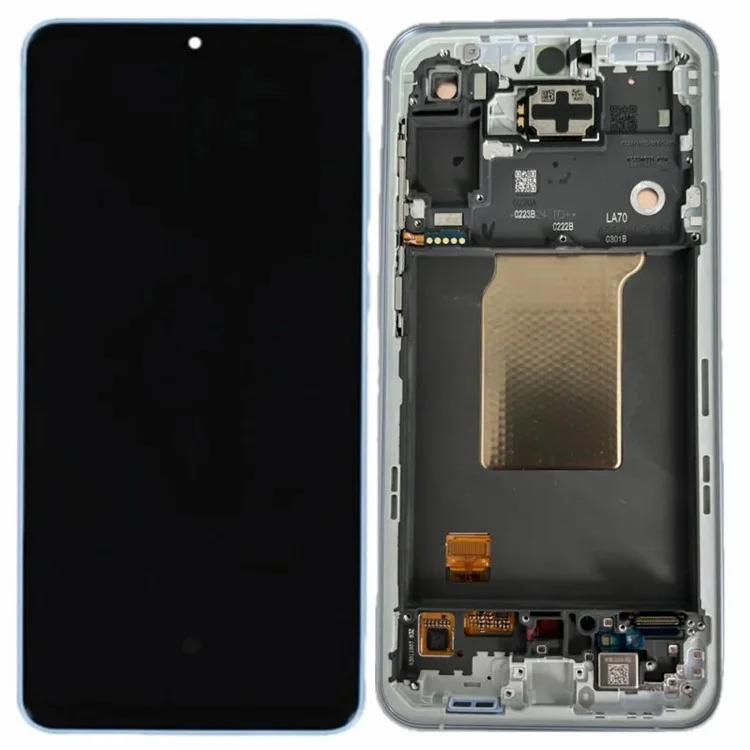 Für Samsung Galaxy A55 5G A556 6,6 Zoll OEM Grad S Amoliertes Bildschirm Und Digitalisiererbaugruppe + Rahmen (ohne Logo) - Eisblau