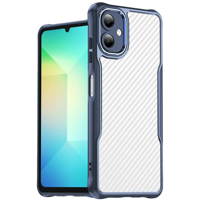 Para Samsung Galaxy A06 Funda de Fibra de Carbono Resistente a Rasguños Cubierta de Teléfono TPU+PC - Azul