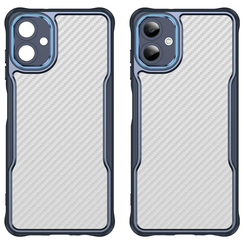 Para Samsung Galaxy A06 Funda de Fibra de Carbono Resistente a Rasguños Cubierta de Teléfono TPU+PC - Azul