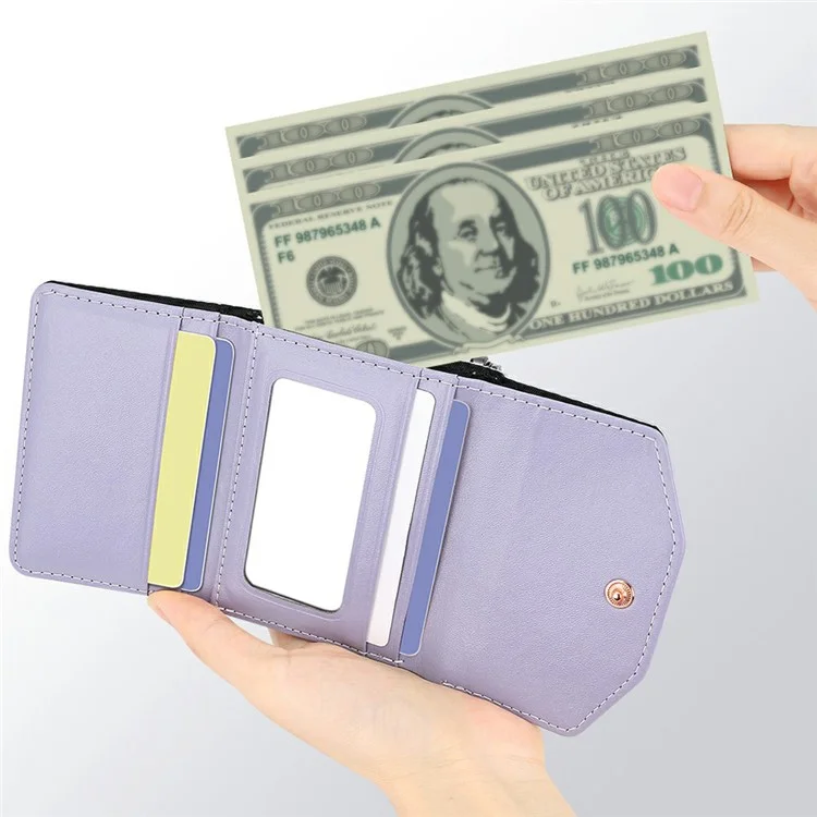 Per Samsung Galaxy Z Flip5 5G Case Con Spalla Copertura Per Telefono Porta Del Portafoglio pc Copertura Per lo Schermo Posteriore Incorporato - Viola