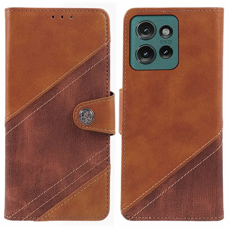 Pour Motorola Edge 50 Neo 5G Case Splication Textre Couverture de Téléphone Couverture de Couverture - Brun