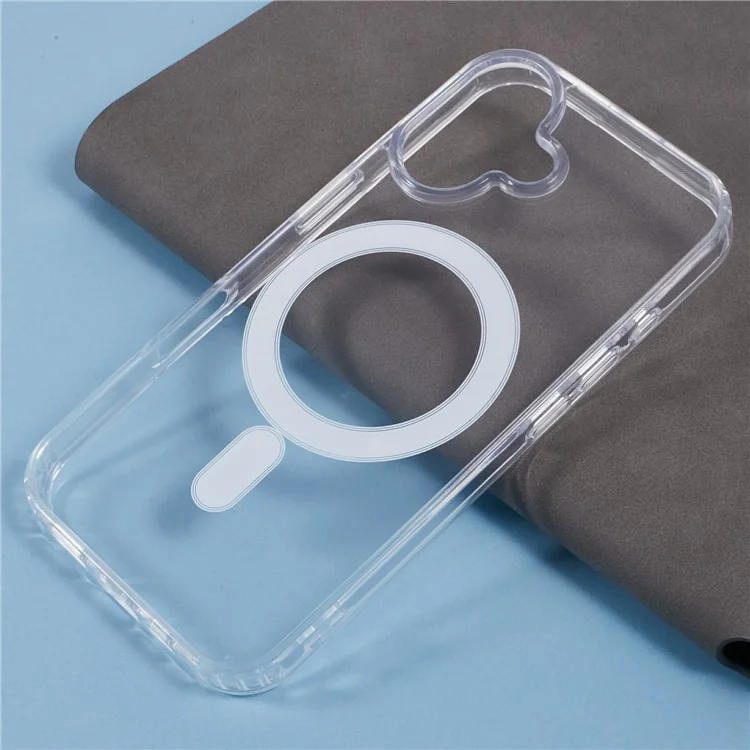 For iPhone 16 Clear Case Acrylic+TPU Phone Cover Compatible with MagSafe