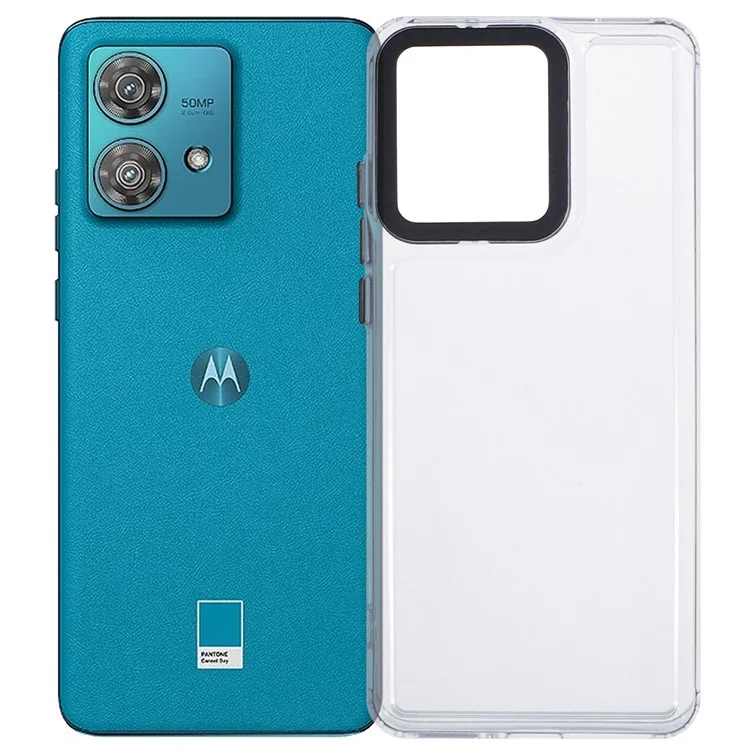 Para Motorola Edge 40 Neo 5G Clear Case PC+TPU Hybrid Cover Cover - Transparente