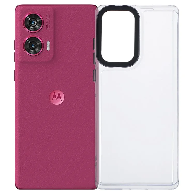 Pour Motorola Edge 50 Fusion 5G Clear Phone Case pc + Tpu Hybrid Back Cover - Transparent