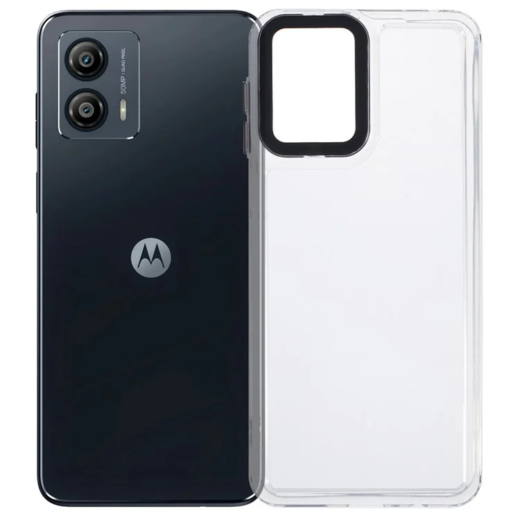 For Motorola Moto G54 5G Clear Phone Case PC+TPU Hybrid Back Cover - Transparent